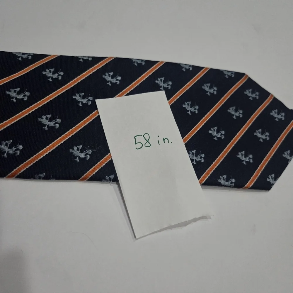 Walt Disney World Elegant Navy Blue and Orange Men's Tie - Picture 5 of 5